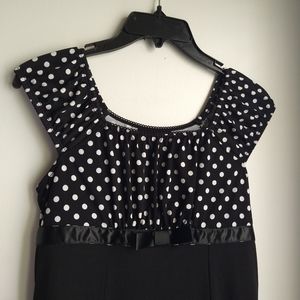 Black and White Polka Dot Formal Dress Kids Size 12